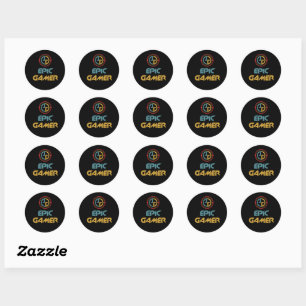 Epic Gamer Logo Geweldig cadeau voor Gamers Ronde Sticker