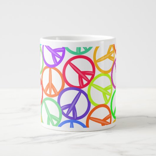 Epic Groovy Fun Peace Sign Pattern Extra Grote Mok (Voorkant)