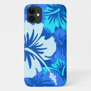 Epic Hibiscus Floral Hawaiian Royal Blue iPhone 11 Hoesje