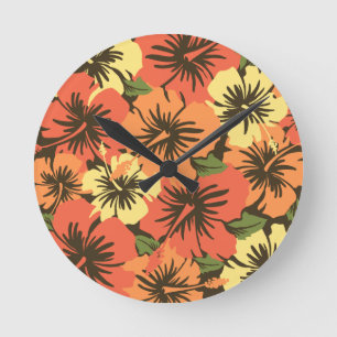 Epic Hibiscus Hawaïaanse wandklokken Ronde Klok