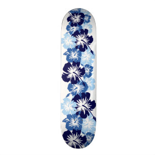 Epic Hibiscus Hawaiian Floral Aloha Shirt Print Skateboard