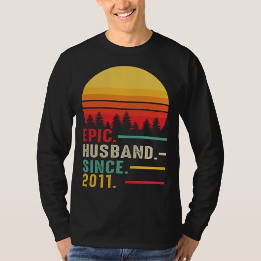 Epic Husband Since 2011 Happy Anniversary T-shirt (Voorkant)