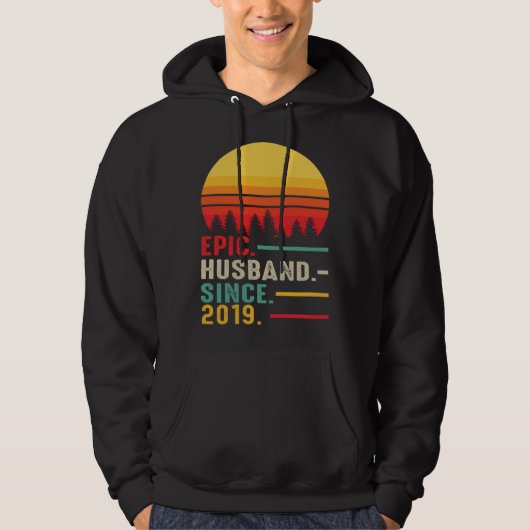 Epic Husband Since 2019 Happy Anniversary Hoodie (Voorkant)