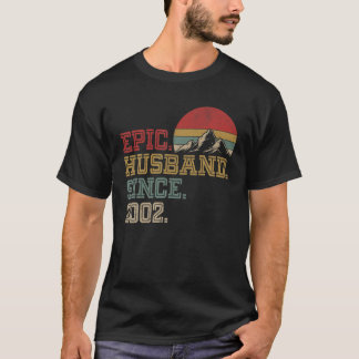 Epic Husband sinds 2002 Retro Graphic Cool 20th an T-shirt