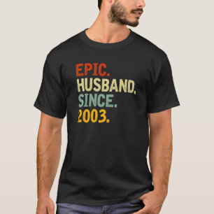 Epic Husband sinds 2003 Funny 19th Wedding Annive T-shirt