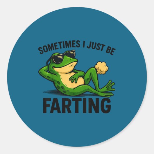 Epic I Farting Frog Sometimes Just Ronde Sticker (Voorkant)