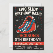 Epic Inflatable Slide Birthday Party Invitation (Devant)