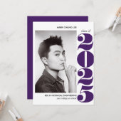 EPIC-JAAR | PAARS BOLD COLLEGE FOTO-AFSTUDEREN KAART (Voorkant / Achterkant in situ)