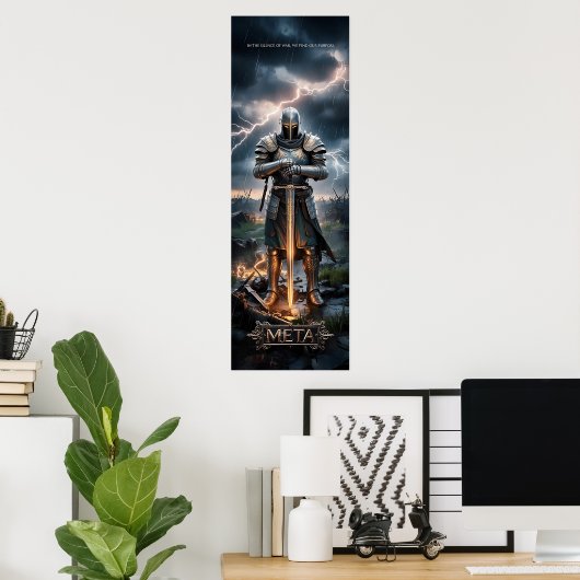 Epic Knight Warrior Poster numérique Fantas médiév (Bureau à domicile)