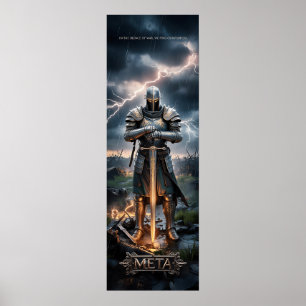 Epic Knight Warrior Poster numérique Fantas médiév