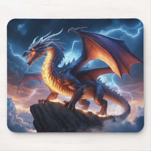 Epic Lightning Dragon Fantasy Gaming Mouse Pad Muismat (Voorkant)