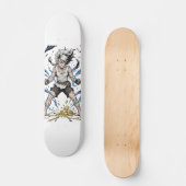 Epic Manga Warrior Power Awakening Illustration Skateboard (Voorkant)