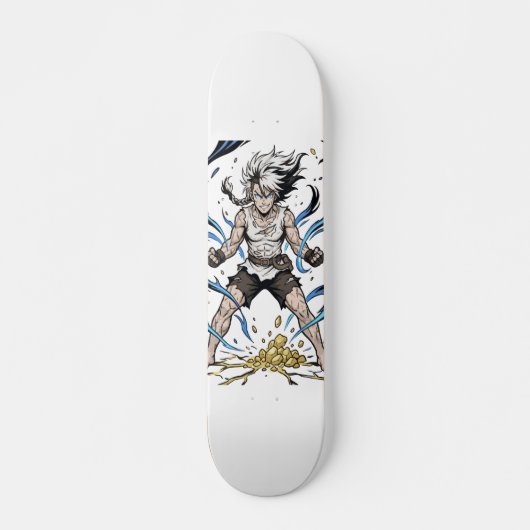 Epic Manga Warrior Power Awakening Illustration Skateboard (Voorkant)