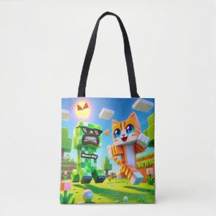 Epic Minecraft-geïnspireerde peuter Canvas tas Cat
