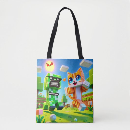 Epic Minecraft-geïnspireerde peuter Canvas tas Cat (Voorkant)