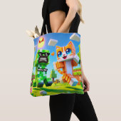 Epic Minecraft-geïnspireerde peuter Canvas tas Cat (Dichtbij)