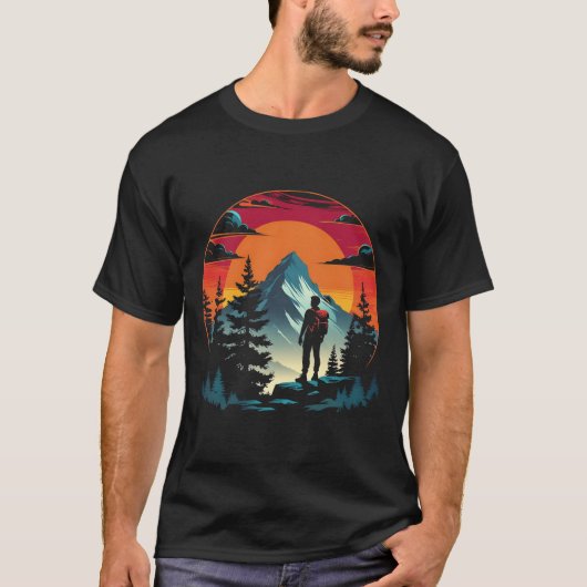 Epic Mountain Adventure Silhouette T-shirt (Voorkant)