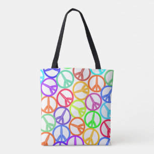 Epic Multicolor Groovy Peace Sigtern-ontwerp Draagtas