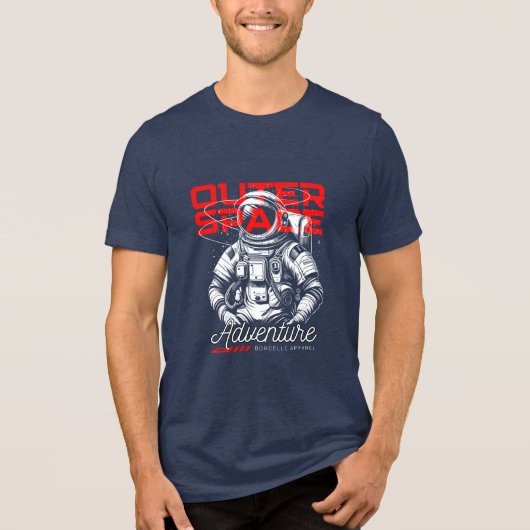Epic Outer Space Adventure Astronaut Sci-Fi Unisex Tri-Blend Shirt (Voorkant)