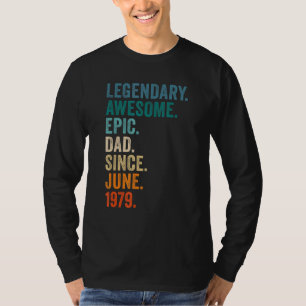  Epic Pap Sinds juni 1979 43e Verjaardag ID T-shirt