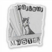 Epic Parkour Master Funny Punk Kitty Design Sticker (Voorkant)