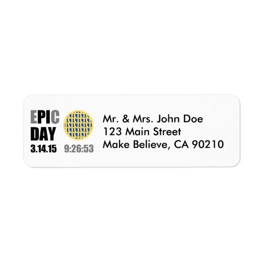 EPIC Pi Day - E"PI"C Day Blueberry Lattice Pie Etiket (Voorkant)