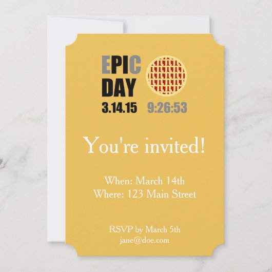 EPIC PI DAY Party Invitation Kaart (Voorkant)