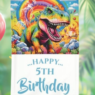 Epic Rainbow Dinosaur verjaardagsfeestje Spandoek