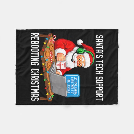 Epic Rebooting Support Tech Santa's Fleece Deken (Voorkant (Horizontaal))