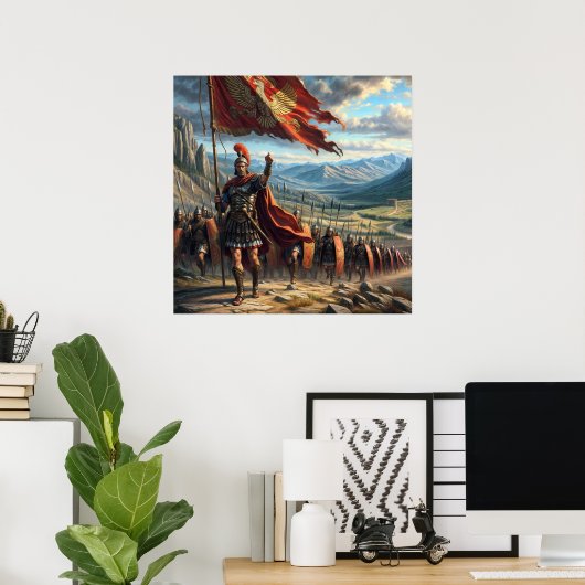 Epic Red Realistic Roman Legion Landschap Poster (Thuiskantoor)
