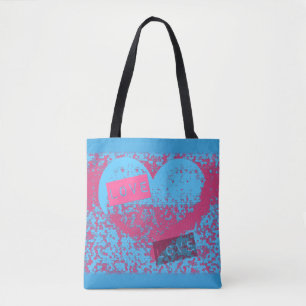 Epic Retro Colors Love Heart Design Draagtas