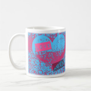 Epic Retro Colors Love Heart Design Koffiemok