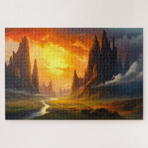 Epic Rock Mountains - Fantasy Art Legpuzzel