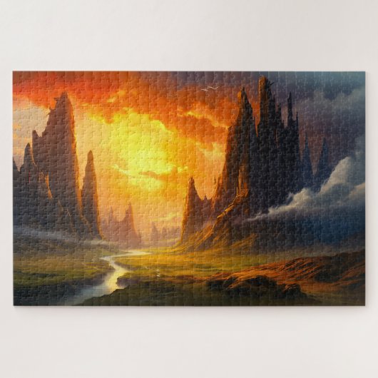 Epic Rock Mountains - Fantasy Art Legpuzzel (Horizontaal)