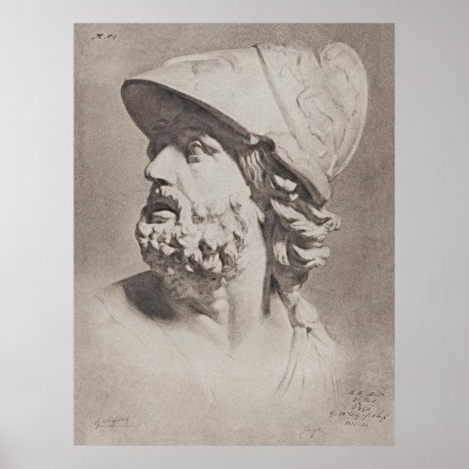 Epic Roman Helmet Head Poster - Tijdloos ontwerp (Voorkant)