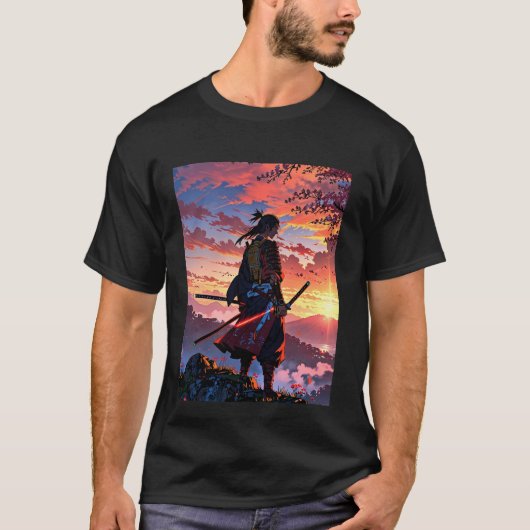 Epic Samurai Warrior T-Shirt Design - Style Anime (Devant)