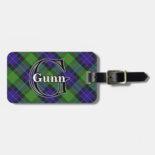 Epic Scotland Clan Gunn Tartan Bagagelabel (Voorkant horizontaal)