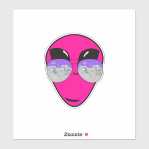 Epic Shades Alien Head Moon Tourist UFO Sticker