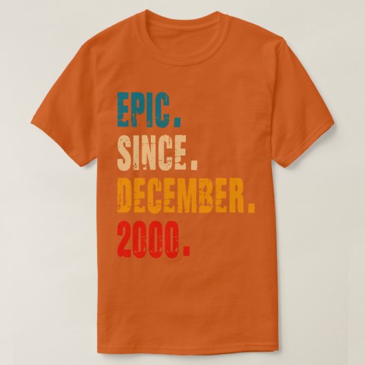 epic sinds december 2000 t-shirt (Design voorkant)