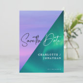 Epic Sky Save the Date Minimalist Wedding Kaart (Staand voorkant)