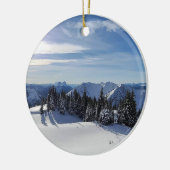 Epic Snow and Mountain Uitzicht Keramisch Ornament (Links)