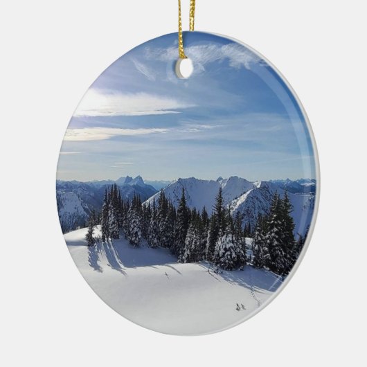 Epic Snow and Mountain Uitzicht Keramisch Ornament (Links)