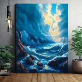 Epic Storm zeegezicht muurkunst Canvas Afdruk