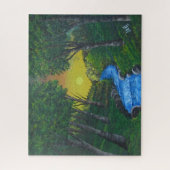 Epic Sunset Forest Stream Unique Landscape Legpuzzel (Verticaal)