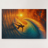 Epic Sunset Wave Surfer - Ocean Jigsaw Puzzle (Horizontal)