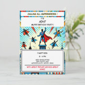 Epic Superhero Anniversaire Fête Invitation (Debout devant)