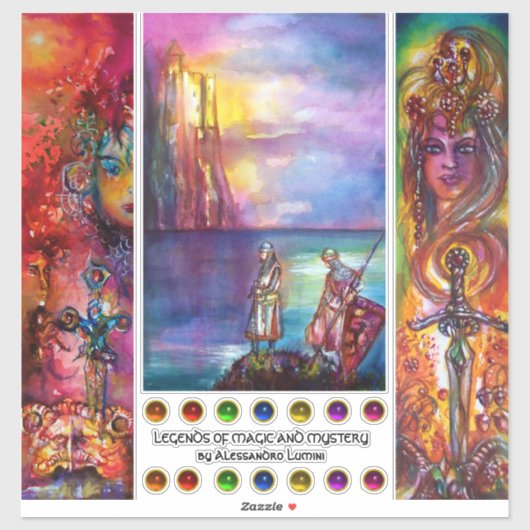 Epic Swords, Excalibur, Durendal, Medieval Knight Sticker (Vel)