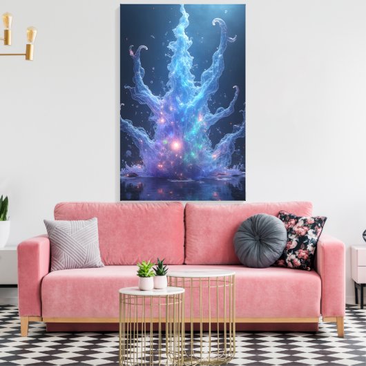 Epic Water Elemental 3D Render Canvas Afdruk (Insitu (Woonkamer))