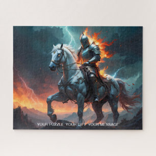 Epic White Knight & Stallion Art Puzzel Collectie