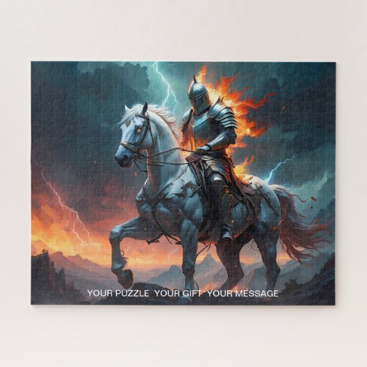 Epic White Knight & Stallion Art Puzzel Collectie Legpuzzel (Horizontaal)